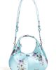 GANNI GANNI Hobo Mini Printed Satin Bag Iced Aqua One - 1