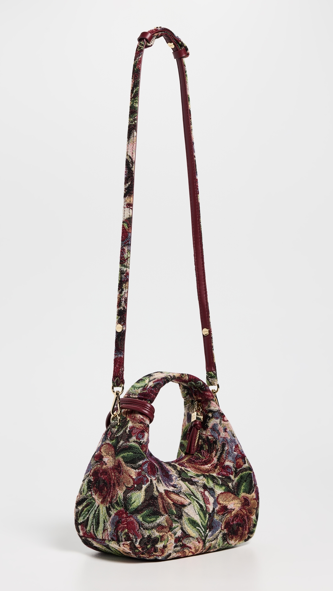 GANNI - Hobo Mini Tapestry Bag Tawny Port One