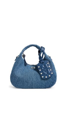 GANNI GANNI Hobo Studs Mini Bag Mid Blue Vintage One