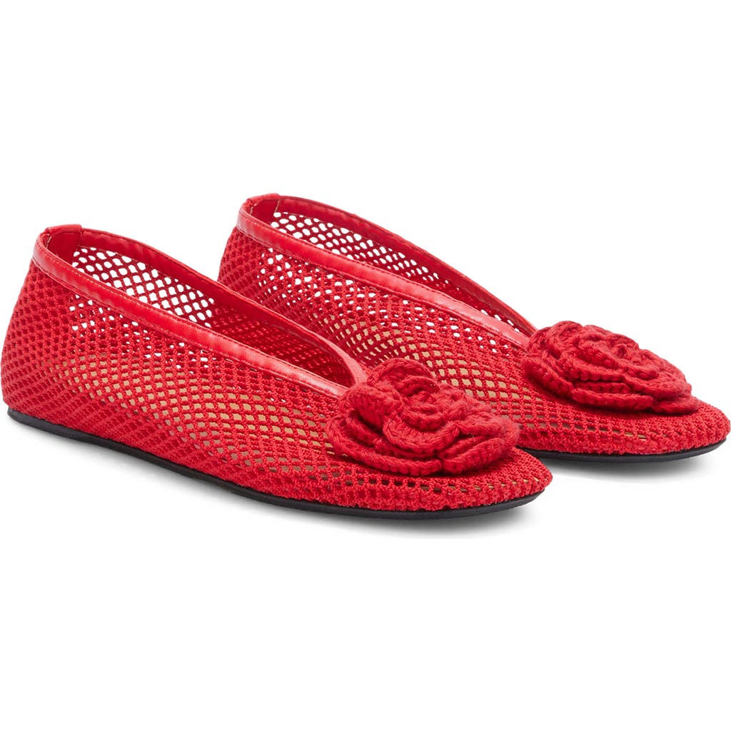Ganni Ganni Jenny Flower Mesh Ballerina Flat