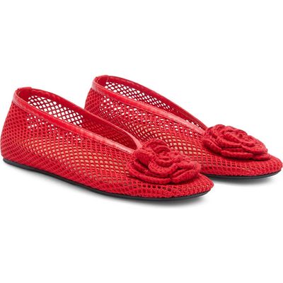 Ganni Ganni Jenny Flower Mesh Ballerina Flat