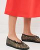 GANNI GANNI Jenny Printed Mesh Bow Ballerina Flats Almond Milk - 3