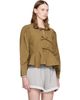 GANNI GANNI Khaki Compact Poplin Long Sleeve Peplum Blouse - 2