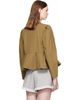 GANNI GANNI Khaki Compact Poplin Long Sleeve Peplum Blouse - 3