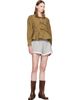 GANNI GANNI Khaki Compact Poplin Long Sleeve Peplum Blouse - 4