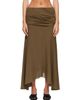 GANNI GANNI Khaki Marl Mesh Draped Maxi Skirt - 1