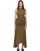 GANNI GANNI Khaki Marl Mesh Tie Knot Top - 1