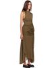 GANNI GANNI Khaki Marl Mesh Tie Knot Top - 2