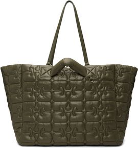 GANNI GANNI Khaki Quilted Re-Tech XXL Tote