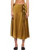 GANNI GANNI Khaki Satin Midi Skirt - 1