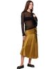GANNI GANNI Khaki Satin Midi Skirt - 4