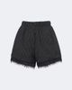 Ganni Ganni Lace-trimmed pinstripe flannel shorts - 1
