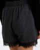 Ganni Ganni Lace-trimmed pinstripe flannel shorts - 4