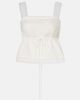 Ganni Ganni Lace-trimmed ruffled cotton crop top - 1