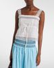 Ganni Ganni Lace-trimmed ruffled cotton crop top - 2