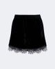 Ganni Ganni Lace-trimmed velvet shorts - 1