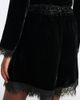 Ganni Ganni Lace-trimmed velvet shorts - 3