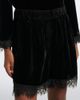 Ganni Ganni Lace-trimmed velvet shorts - 4