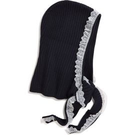 Ganni Ganni Lace Trim Wool Balaclava