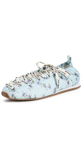 GANNI GANNI Lace Up Sporty Ballerina Flats Iced Aqua