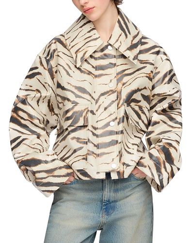 Ganni Ganni Laminated Zebra Print Jacket