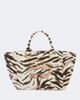 Ganni Ganni Large zebra-print canvas tote bag - 1