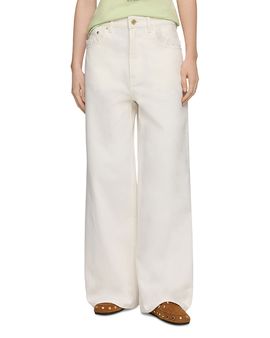 Ganni Ganni Lari High Rise Wide Leg Jeans in Bright White