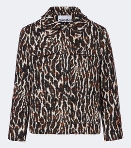 Ganni Ganni Leopard-print jacquard jacket