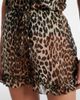 Ganni Ganni Leopard-print ruffled chiffon shorts - 4