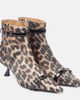 Ganni Ganni Leopard-print satin ankle boots - 1