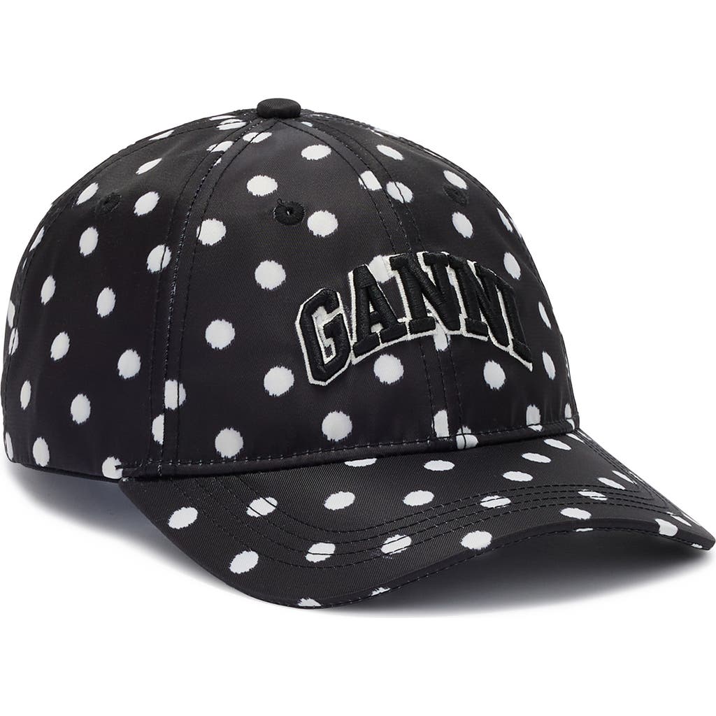 Ganni Ganni Logo Embroidered Recycled Nylon Baseball Cap