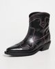 GANNI GANNI Low Shaft Embroidered Western Boots Black/Pink - 2