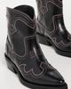 GANNI GANNI Low Shaft Embroidered Western Boots Black/Pink - 5