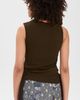 GANNI GANNI Marl Mesh Tie Knot Tank Top Demitasse - 3