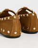 GANNI GANNI Mary Jenny Studs Suede Flats Caramel Café - 4