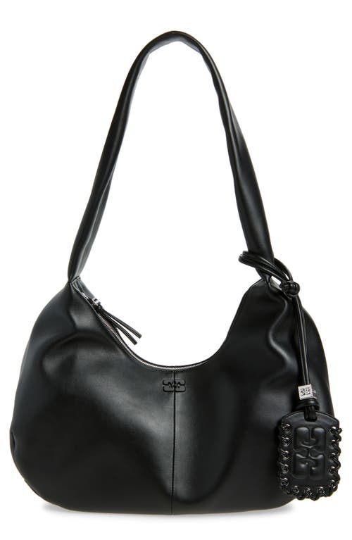 Ganni Ganni Medium Bou Leather Hobo Bag