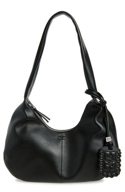 Ganni Ganni Medium Bou Leather Hobo Bag