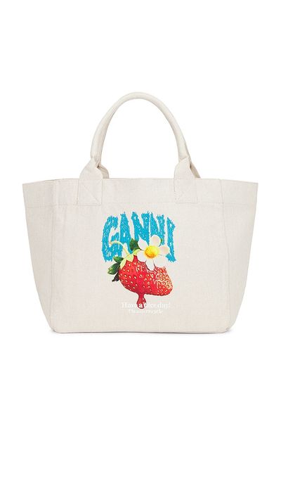 Ganni Ganni Medium Trapeze Shopper Strawberry Print