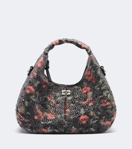 Ganni Ganni Mini embellished floral top-handle bag