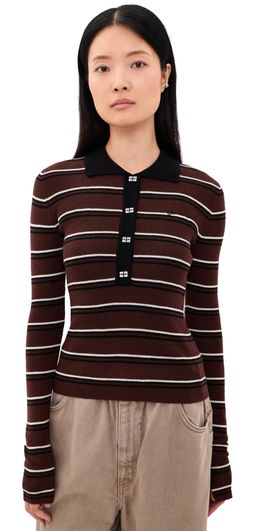 GANNI GANNI Mini Ribbed Merino Polo Multicolour