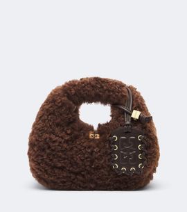 Ganni Ganni Mini teddy top-handle bag