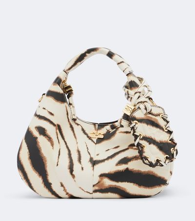 Ganni Ganni Mini zebra-printed tote bag