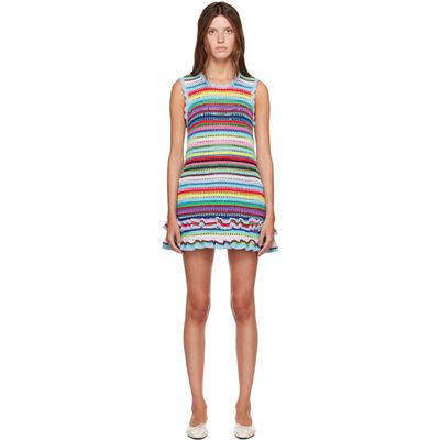 GANNI GANNI Multicolor Striped Crochet Minidress