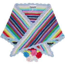 GANNI GANNI Multicolor Striped Crochet Scarf