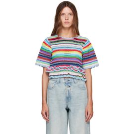 GANNI GANNI Multicolor Striped Crochet Sweater
