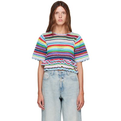 GANNI GANNI Multicolor Striped Crochet Sweater