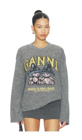 Ganni Ganni Mushroom Teddy Brushed Alpaca Sweater