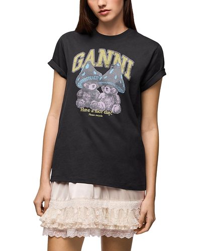 Ganni Ganni Mushroom Teddy Graphic Relaxed Tee