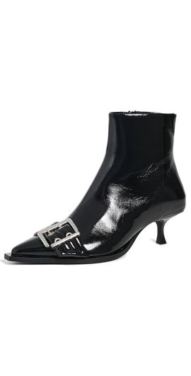 GANNI GANNI Naplack Buckle Low Boots Black