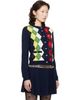 GANNI GANNI Navy Argyle Print Cardigan - 2